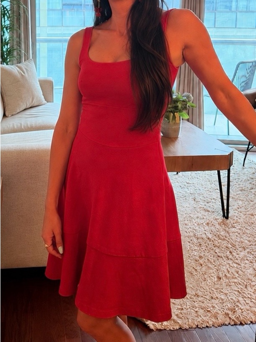 Banana Republic Red Fit & Flare Mini Dress